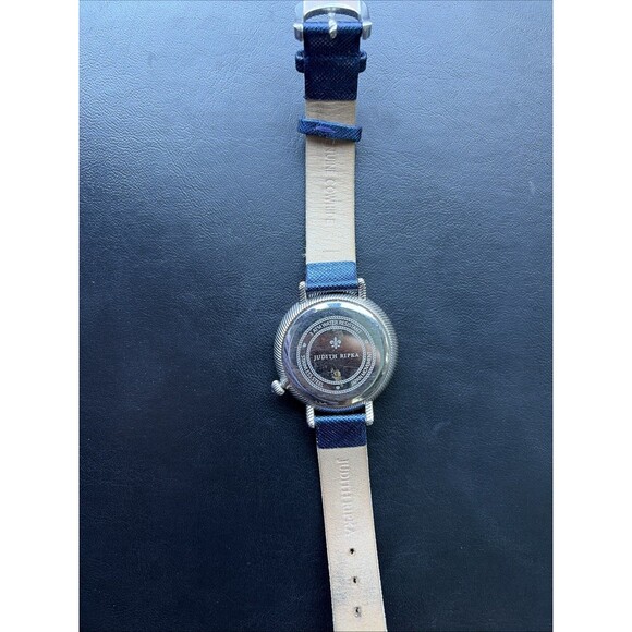 Rare Limited Judith Ripka Blue Watch Eye Diamonds Japan Movement Cow Hide main image 6